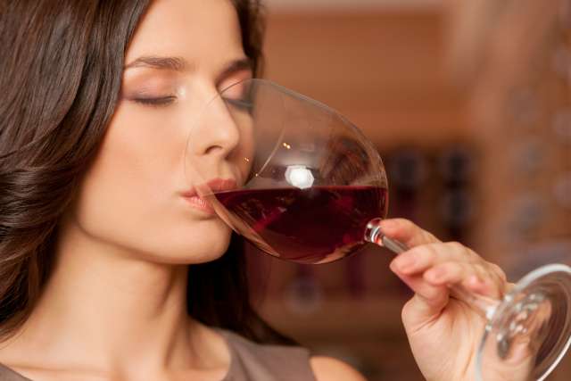 rose wine woman drinking